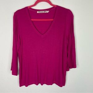 Michael Stars Pink V-Neck Hanging Sleeves Top Size M/L NWOT